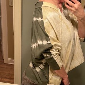 Free People mixed off the shoulder top.   Oversized Medium. NWT